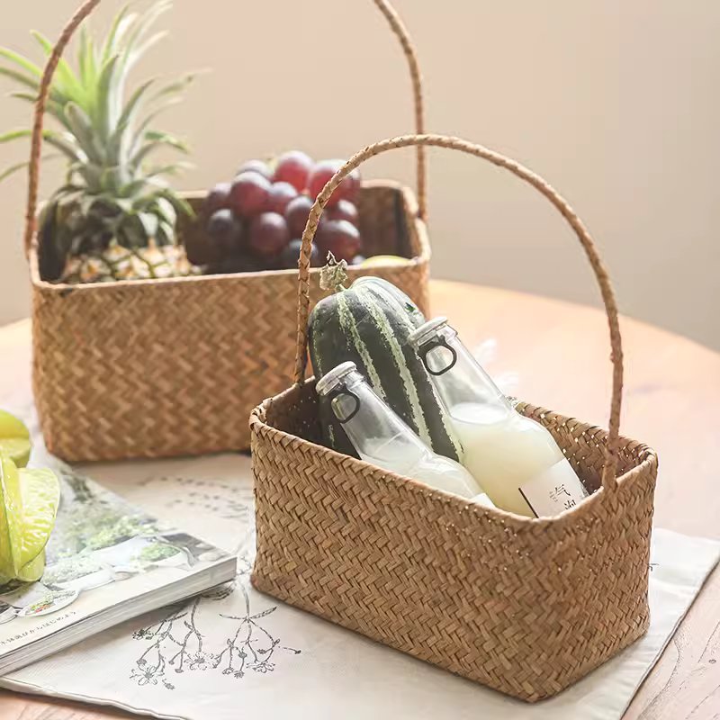 Rectangular Woven Carry Basket Organizer, photo 2 of 10