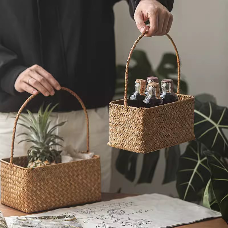 Rectangular Woven Carry Basket Organizer, photo 3 of 10
