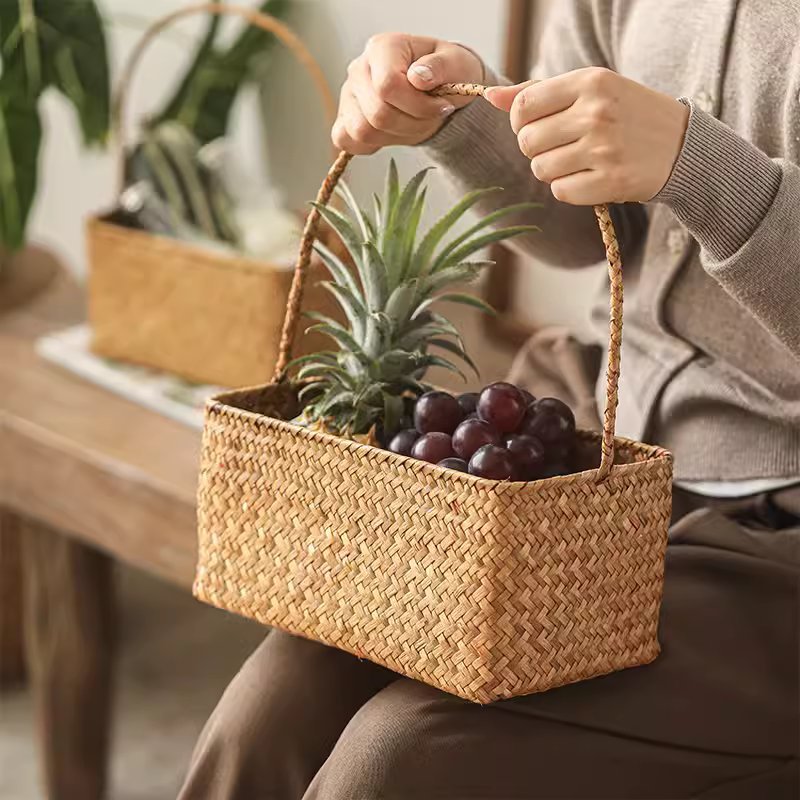 Rectangular Woven Carry Basket Organizer, photo 4 of 10