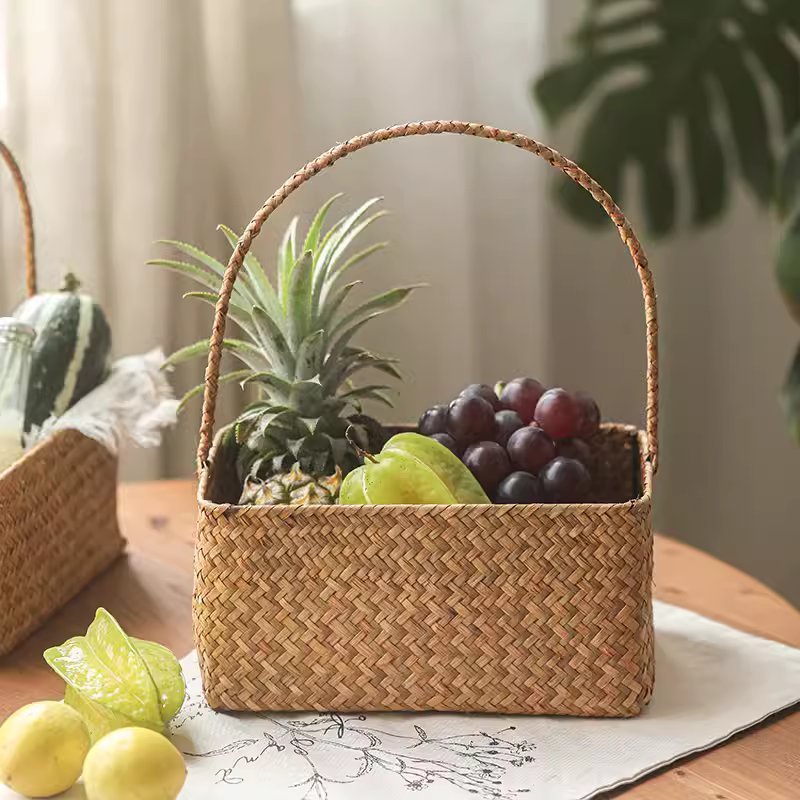 Rectangular Woven Carry Basket Organizer, photo 5 of 10