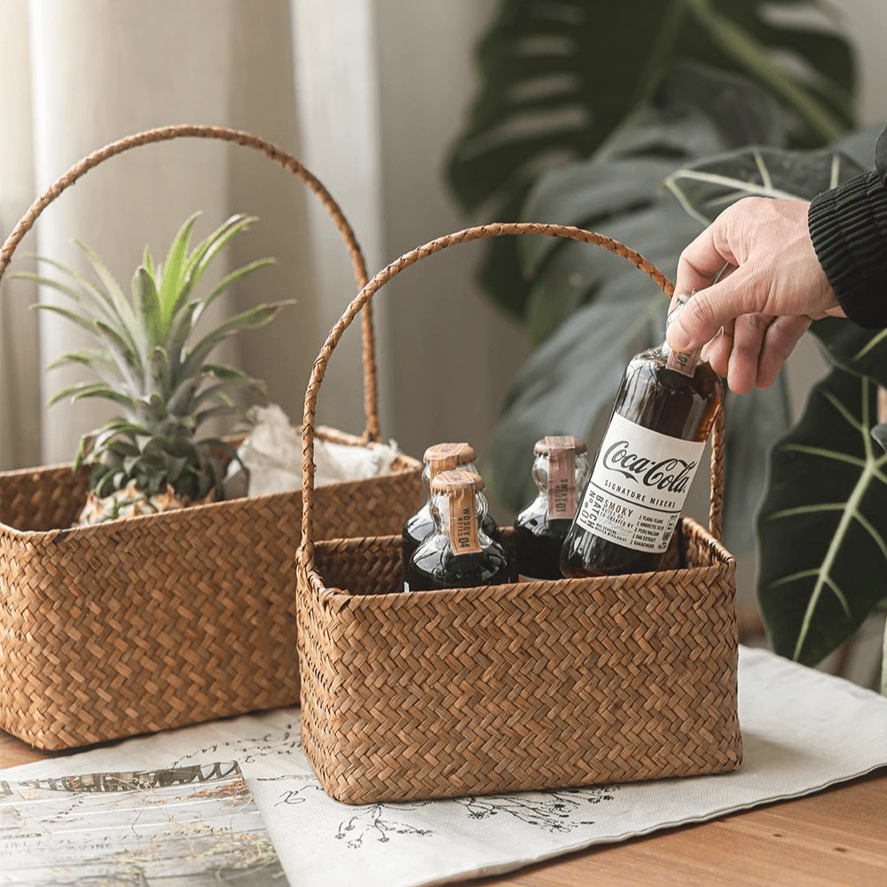 Rectangular Woven Carry Basket Organizer, photo 6 of 10