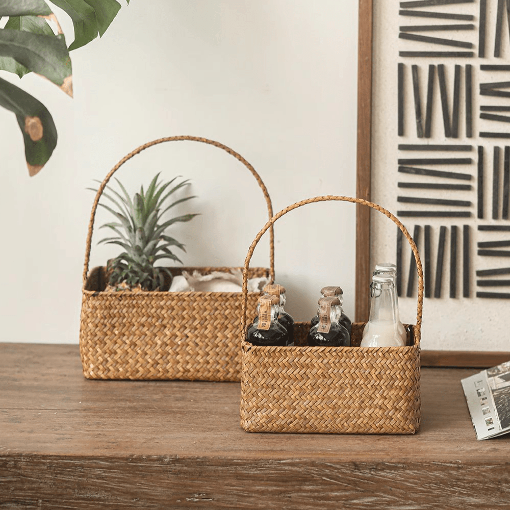 Rectangular Woven Carry Basket Organizer, photo 7 of 10