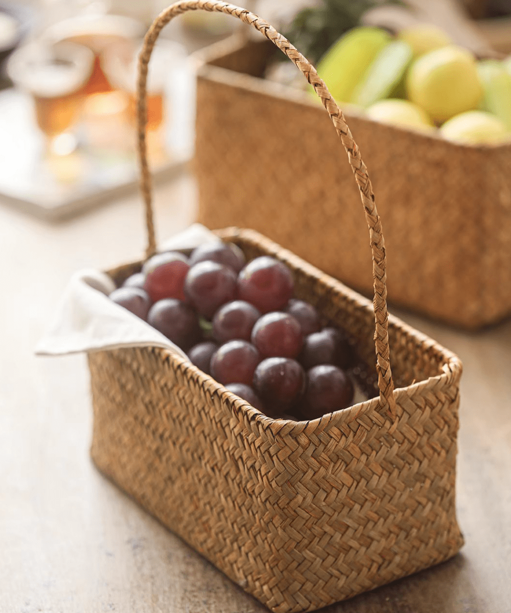 Rectangular Woven Carry Basket Organizer, photo 8 of 10