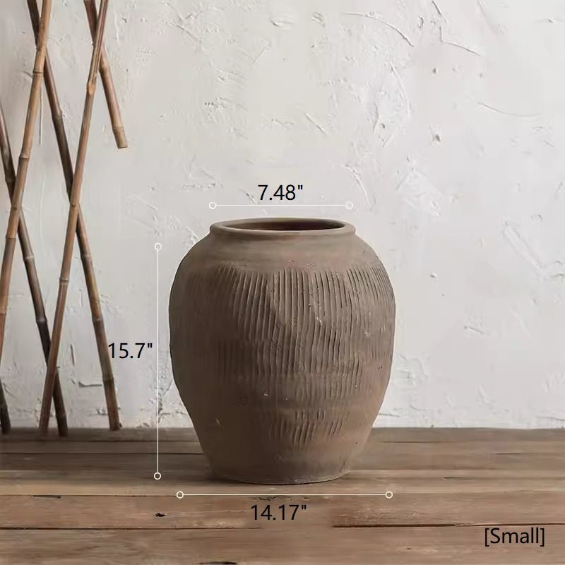 Round Earthenware Brown Pot, photo 12 of 13