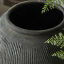 Round Earthenware Gray Pot