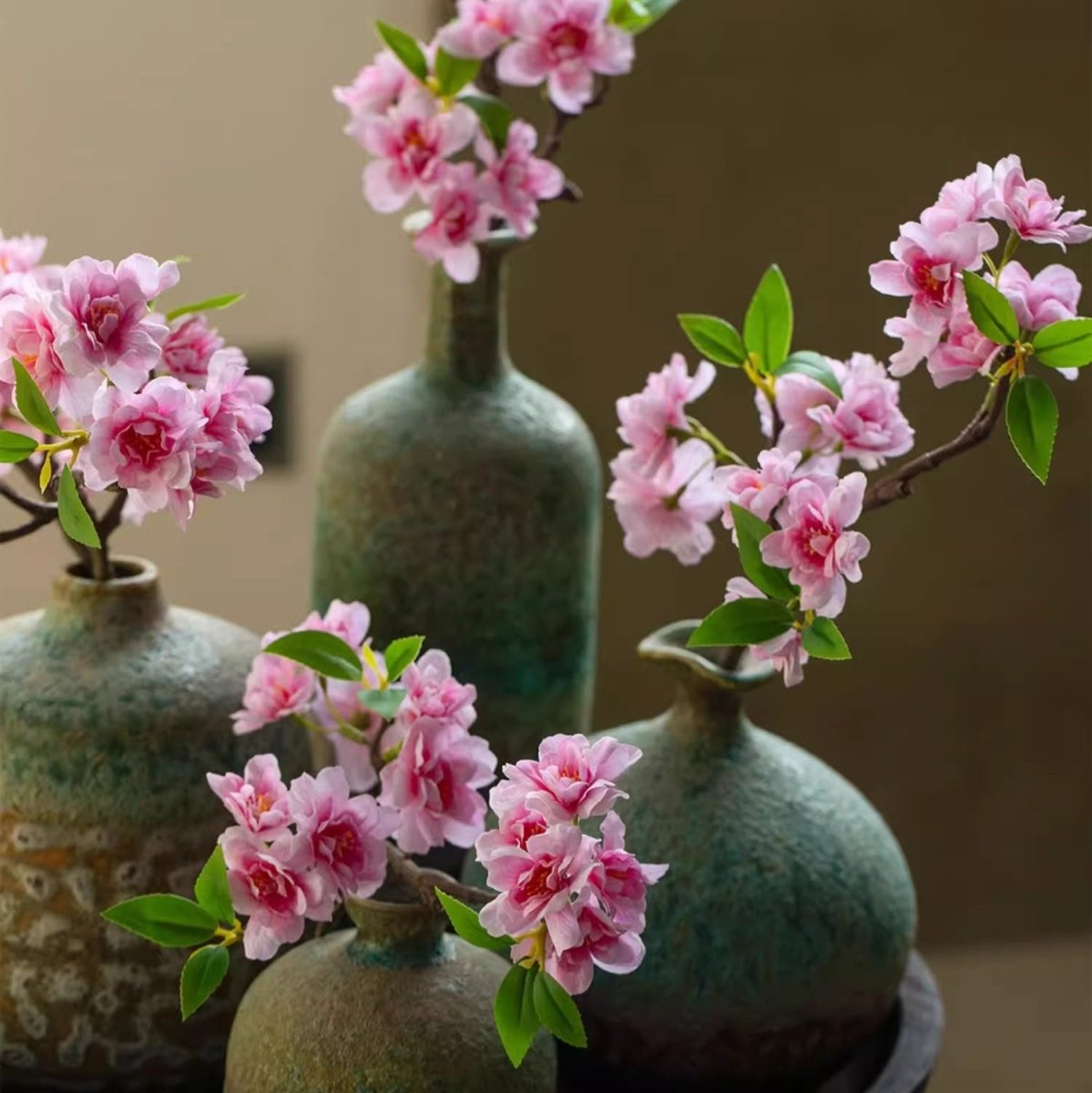 Small Peach Blossom Flower Stem 16.5" Tall, photo 2 of 8