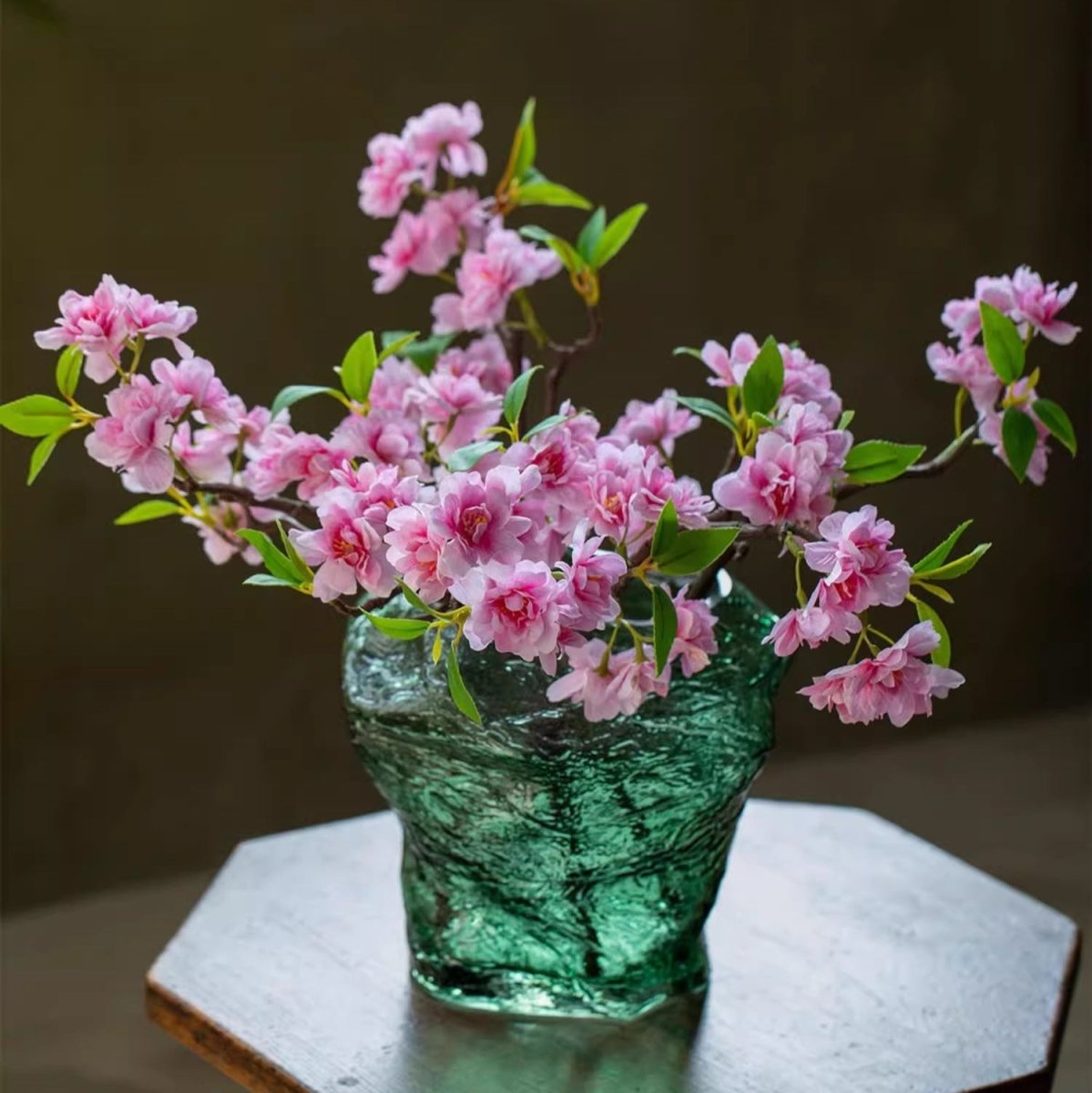 Small Peach Blossom Flower Stem 16.5" Tall, photo 5 of 8
