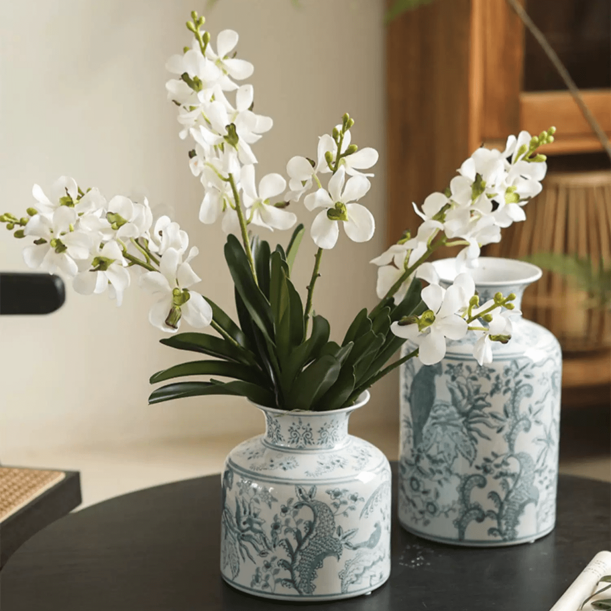 Faux Vanda Orchid Stem 24" Tall, photo 4 of 9