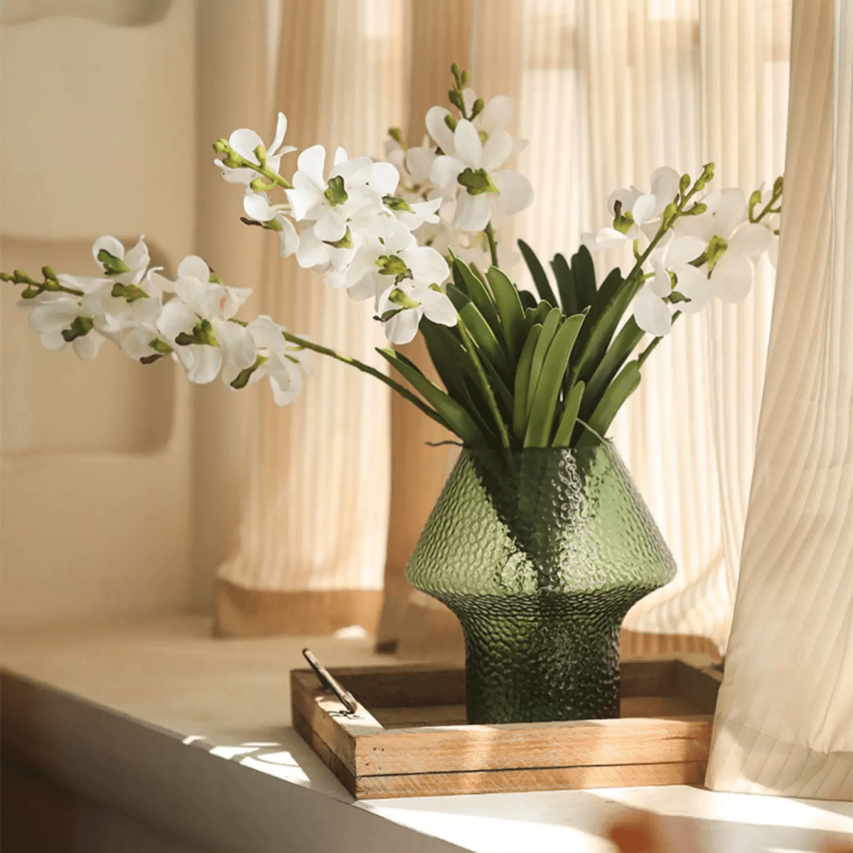 Faux Vanda Orchid Stem 24" Tall, photo 6 of 9
