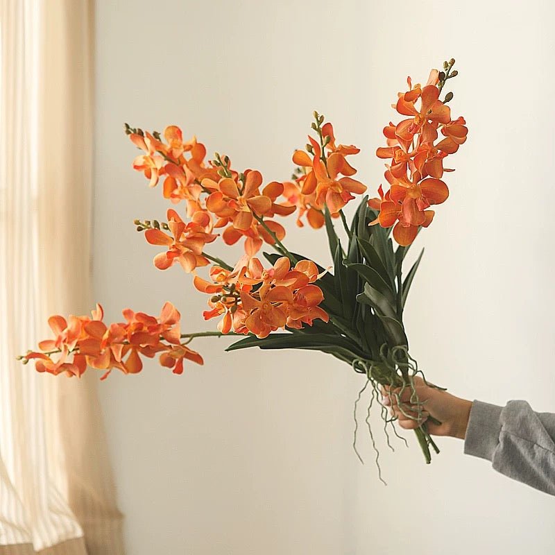 Faux Vanda Orchid Stem 24" Tall, photo 7 of 9