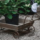 Small Decorative Wooden Wagon Flower Cart