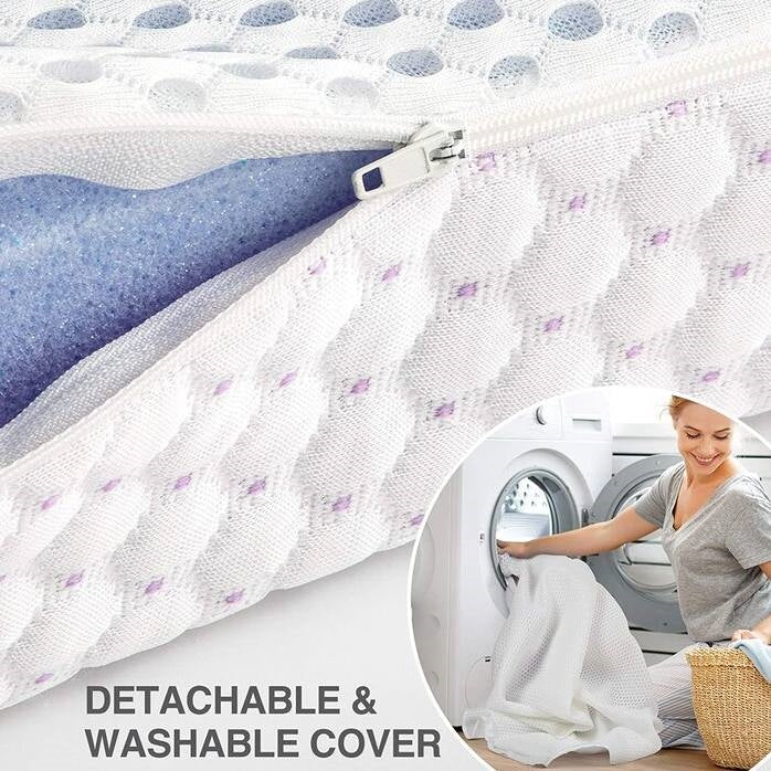 Full size 3-inch Memory Foam Mattress Topper with Removeable Baffle Box Cover, photo 3 of 4