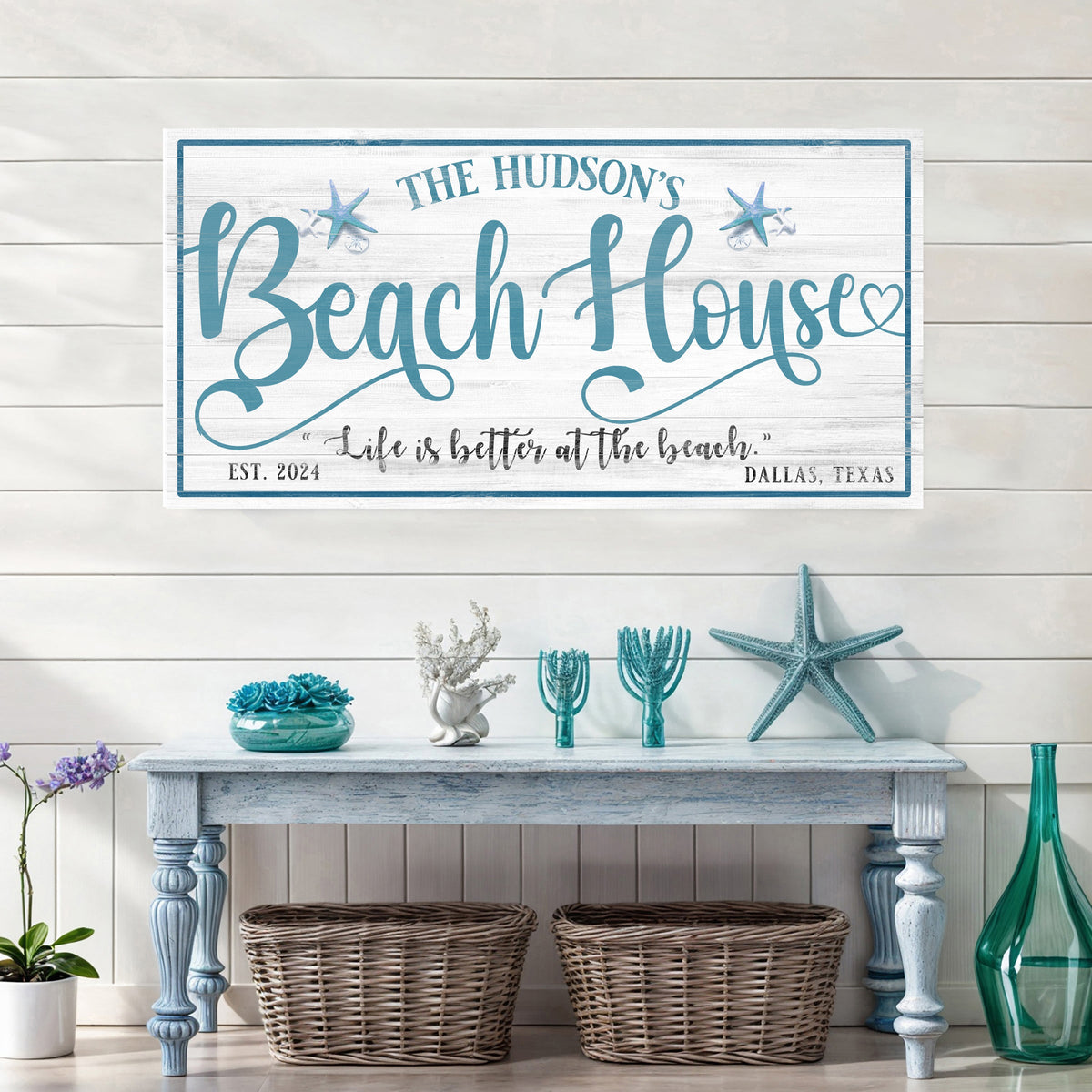 Personalized Beach House Sign II, photo 2 of 8