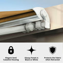 Multiple Awnings Brasilia Europa Premium Outdoor Manual Retractable Sun Shade Awning With White Frame (SAK93514)