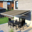 Multiple Awnings Brasilia Europa Premium Outdoor Manual Retractable Sun Shade Awning With White Frame (SAK93514)