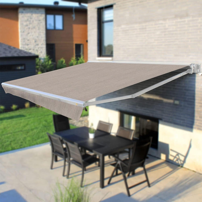 Multiple Awnings Brasilia Europa Premium Outdoor Manual Retractable Sun Shade Awning With White Frame (SAK93514)