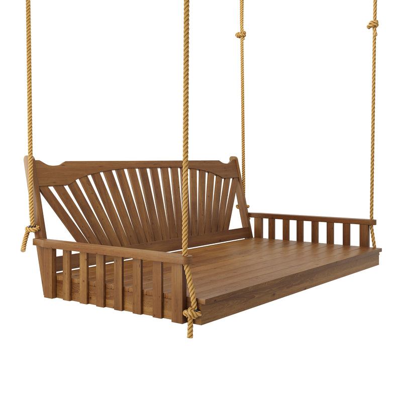 Keystone Amish Co. 5 Foot Sunburst Red Cedar Swing Bed, Mushroom Stain