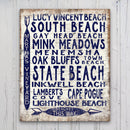 Martha's Vineyard Beaches Sign - Vintage Wood Look Vineyard Arrow Sign