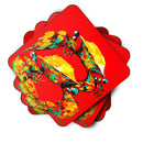 Crab Two Tone Foam Coasters Set of 4 Cup Coasters for Indoor Outdoor, Tabletop Protection, Anti Slip, Mouse pad Material