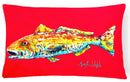 Fish - Red Fish Alphonzo Decorative Throw Pillow 12x16 Indoor Outdoor Accent Cushion, Fabric Cover with Insert for Sofa, Bed, Porch & Living Room