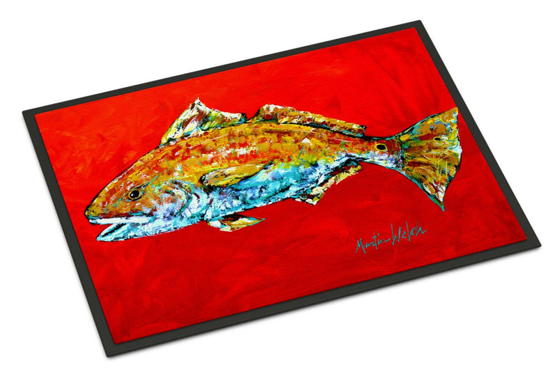 Fish - Red Fish Red Head Indoor or Outdoor Mat 18x27 Doormat