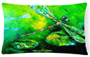 Dragonfly Summer Flies Decorative Throw Pillow 12x16 Indoor Outdoor Accent Cushion, Fabric Cover with Insert for Sofa, Bed, Porch & Living Room