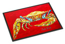 Crab Blue on Red, Sr Doormat Indoor Outdoor 24H X 36W Front Door Mat Rugs for Entryway, Non Slip Washable Low Pile,