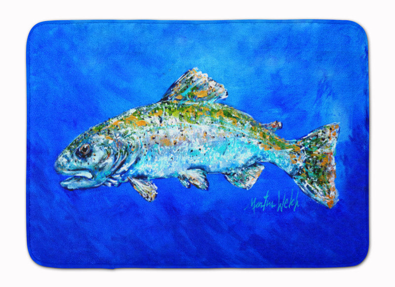 Fish Headed Downstream Machine Washable Memory Foam Mat MW1124RUG