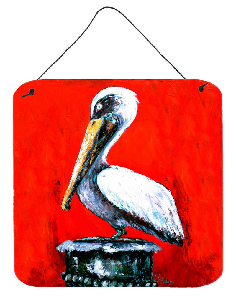 Bird - Pelican Red Dawn Aluminium Metal Wall or Door Hanging Prints