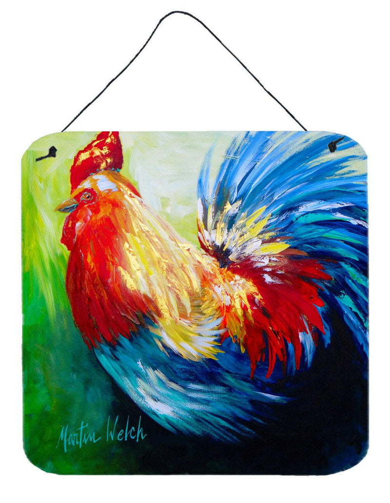 Bird - Rooster Chief Big Feathers Aluminium Metal Wall or Door Hanging Prints