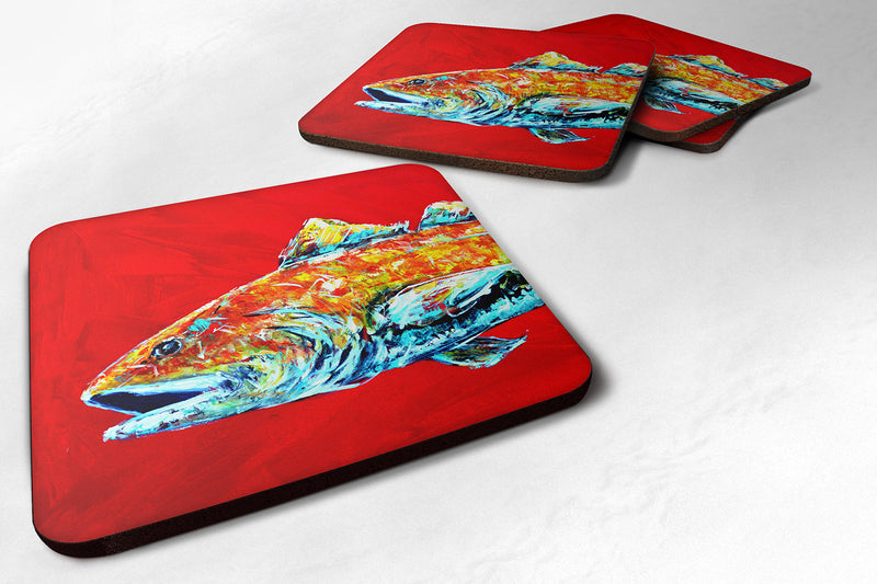 Set of 4 Fish - Red Fish Alphonzo Head Foam Coasters