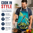 Insect - Dragonfly Matin Apron Cooking Kitchen Server Baking Crafts Gardening for Adult Women Men, Unisex, Large, Multicolor