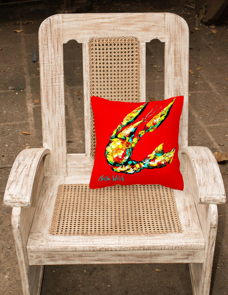 Crawfish Move Over Canvas Fabric Decorative Pillow MW1146PW1414