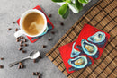 Open up Oyster Foam Coasters Set of 4 Cup Coasters for Indoor Outdoor, Tabletop Protection, Anti Slip, Mouse pad Material