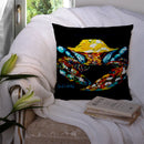 Sand Dance Turtle Decorative Throw Pillow 14x14 Indoor Outdoor Accent Cushion, Fabric Cover with Insert for Sofa, Bed, Porch & Living Room