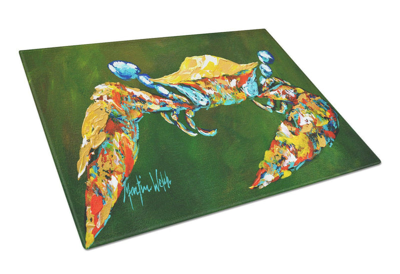 Go Green Crab Glass Cutting Board Large