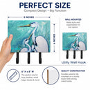 Mother's Love White Crane Leash or Key Holder Wall Hooks, Coat Rack Wall Mount, for Hanging Keys, Towels, Aprons, Leashes