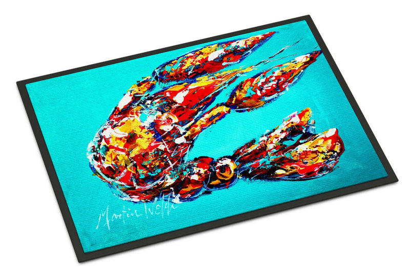 Lucy the Crawfish in blue Indoor or Outdoor Mat 18x27 MW1161MAT