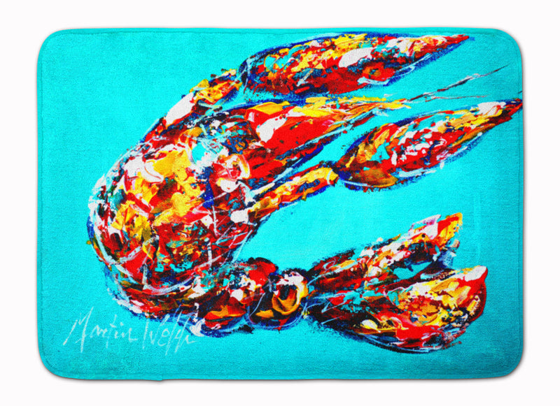 Lucy the Crawfish in blue Machine Washable Memory Foam Mat MW1161RUG