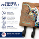 On the Loose Brown Cow Leash or Key Holder Wall Hooks, Coat Rack Wall Mount, for Hanging Keys, Towels, Aprons, Leashes