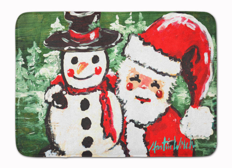 Friends Snowman and Santa Claus Machine Washable Memory Foam Mat MW1167RUG