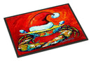 Crab in Santa Hat Santa Claws Doormat Indoor Outdoor 18H X 27W Front Door Mat Rugs for Entryway, Non Slip Washable