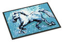 Shadow the Horse in blue Doormat Indoor Outdoor 18H X 27W Front Door Mat Rugs for Entryway, Non Slip Washable