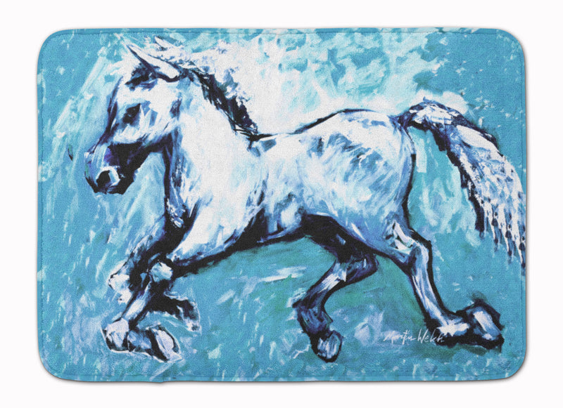 Shadow the Horse in blue Machine Washable Memory Foam Mat MW1171RUG