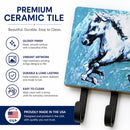 Shadow the Horse in blue Leash or Key Holder Wall Hooks, Coat Rack Wall Mount, for Hanging Keys, Towels, Aprons, Leashes