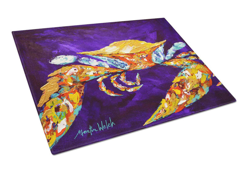 The Right Stuff Crab in Purple Glass Cutting Board Large Size MW1172LCB