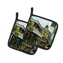 St Louis Cathedral Pot Holder Set of 2 Heat Resistant Quilted Hot Pads 7.5 x 7.5 Inch, Insulated Kitchen Trivets for Cooking & Baking