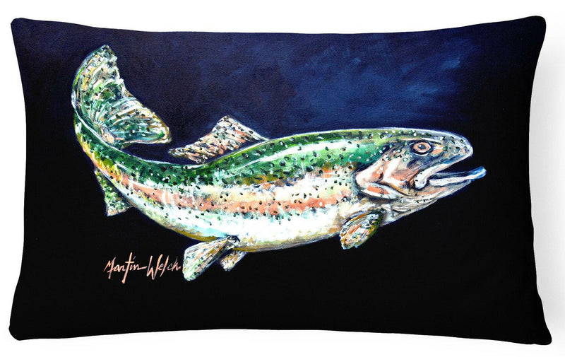 Deep Blue Rainbow Trout Fabric Decorative Pillow MW1213PW1216