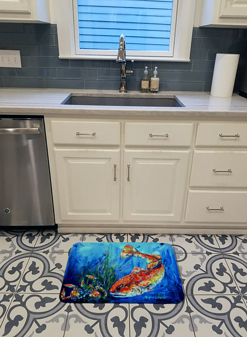 Scattered Red Fish Machine Washable Memory Foam Mat MW1214RUG