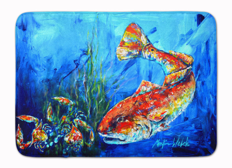 Scattered Red Fish Machine Washable Memory Foam Mat MW1214RUG